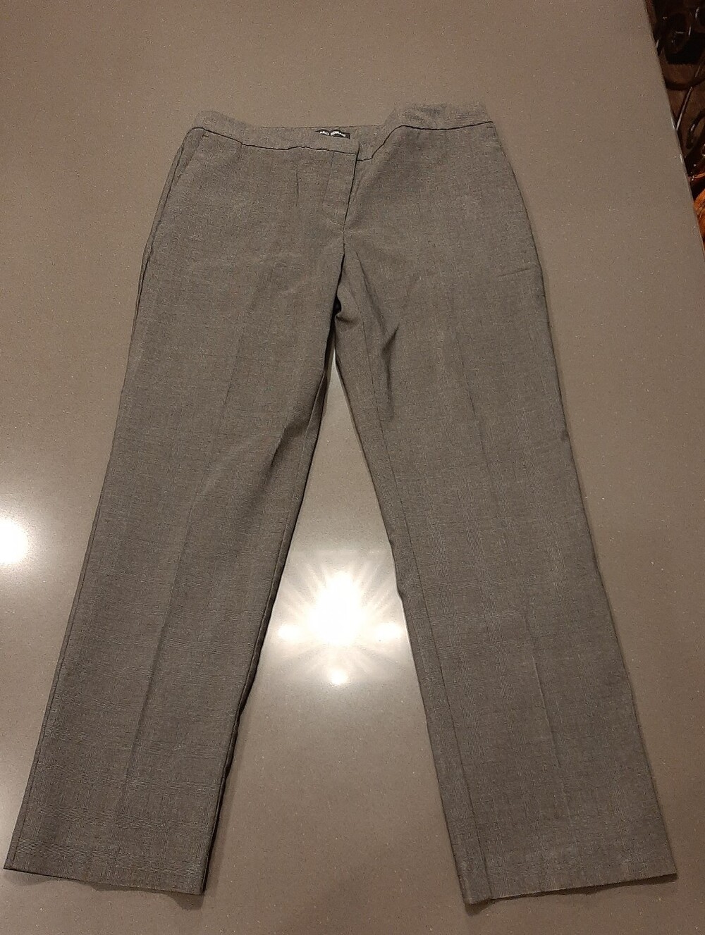 Mario Serrani Italy Gray Plaid Dress Pants Women’s Size 8 Stretch Straight Leg